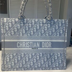 Dior Oblique Book Tote in Blue and Gray